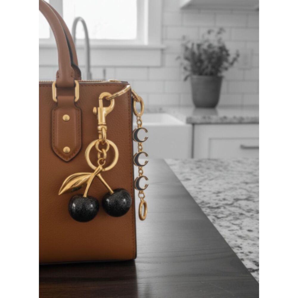 Black Cherry Bag Charm Key Chains Purse Charms for Handbags